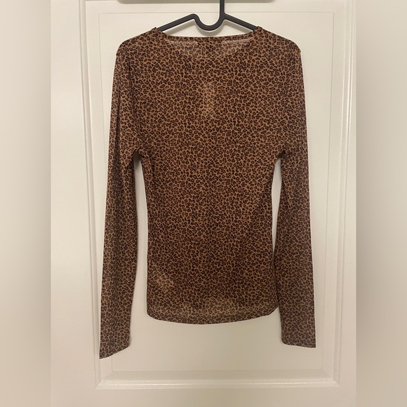 J. Crew Sheer Long Sleeve Top in Leopard Print size M - Picture 4 of 6